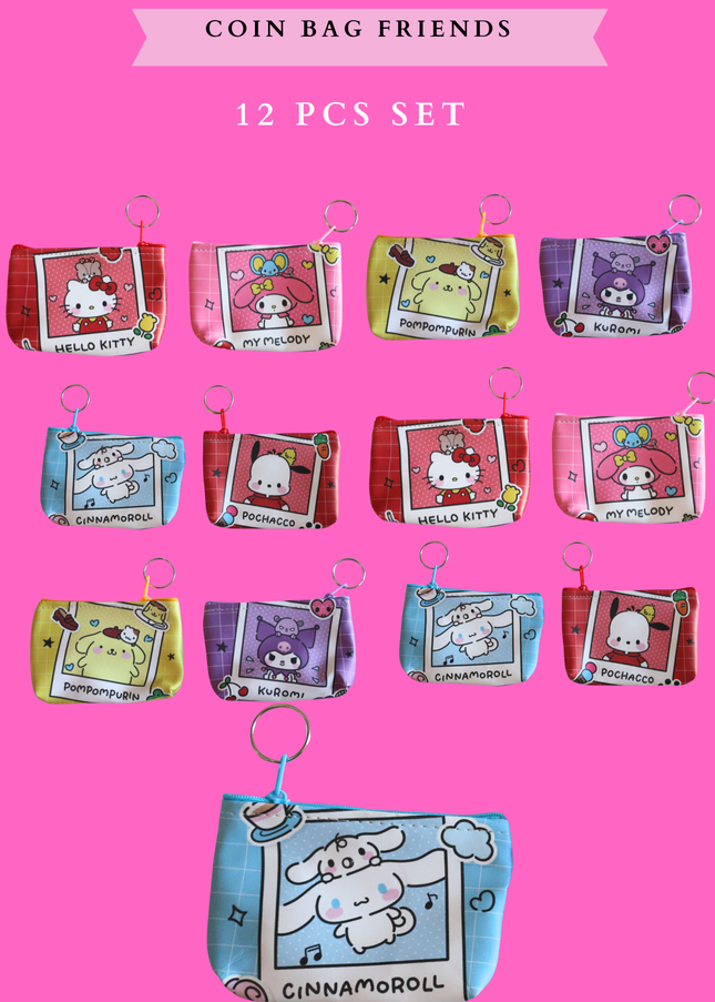COIN BAG FRIENDS - 12 PCS SET