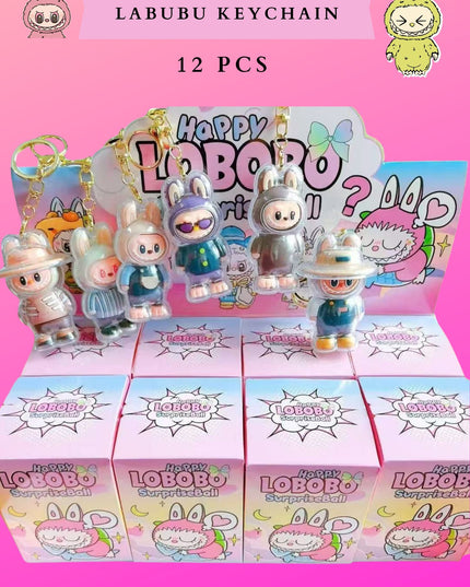 Labubu keychain- surprise box ( 12 pcs set)