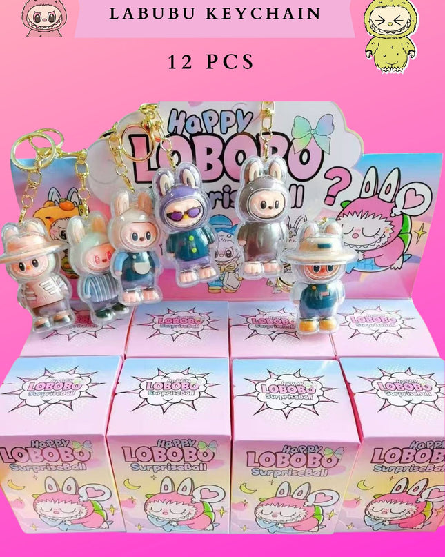 Labubu keychain- surprise box ( 12 pcs set)