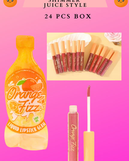 LIQUID LIPGLOSS shimmer JUICE STYLE 24 PCS BOX - ORANGE Fizz