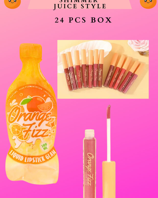 LIQUID LIPGLOSS shimmer JUICE STYLE 24 PCS BOX - ORANGE Fizz