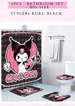 4pcs Bathroom Set - Dotted Pattern
Shower Curtain with Hooks, Water Repellent & Non-slip Rug, Toilet Cover Mat, Super Absorbent Bath Mat