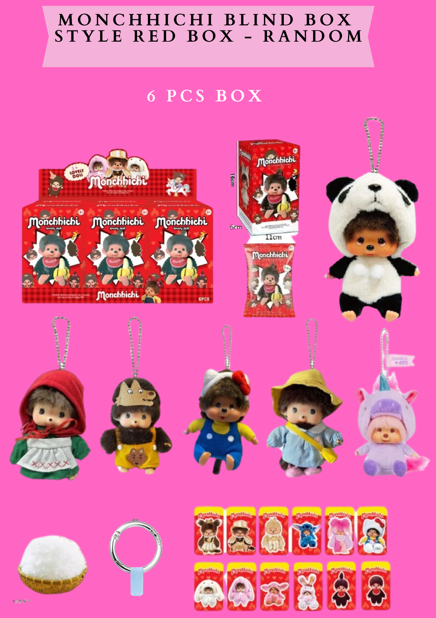 MONCHHICHI BLIND BOX STYLE RED BOX - RANDOM