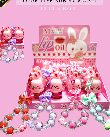 KEYCHAIN LIPGLOSS MAGIC YOUR LIFE BUNNY #LC507 (12 PCS BOX)