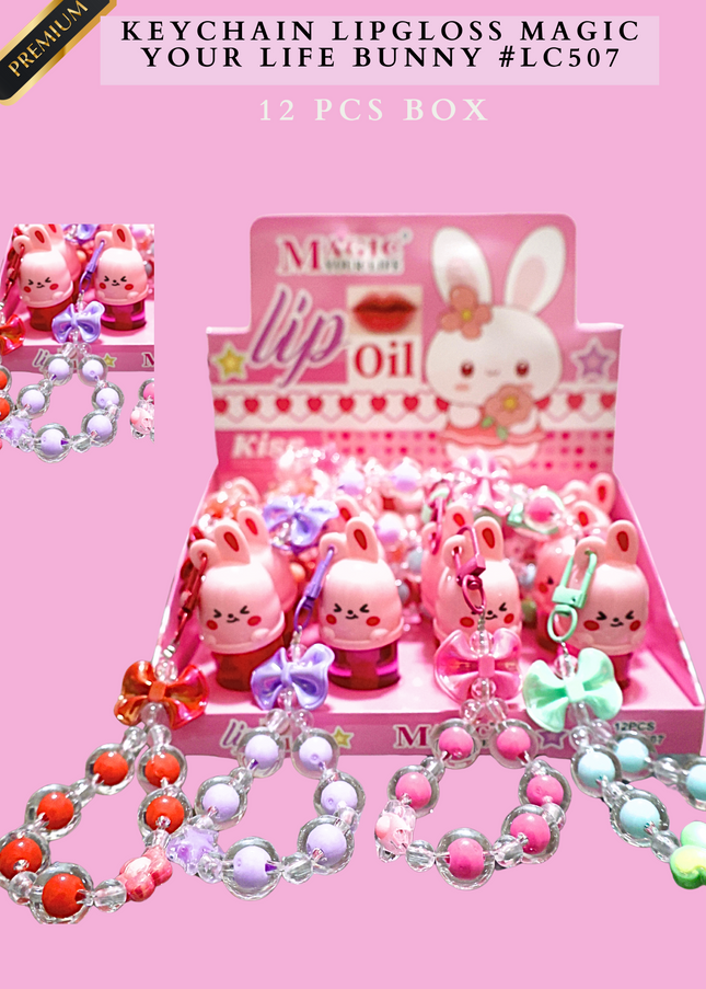 KEYCHAIN LIPGLOSS MAGIC YOUR LIFE BUNNY #LC507 (12 PCS BOX)