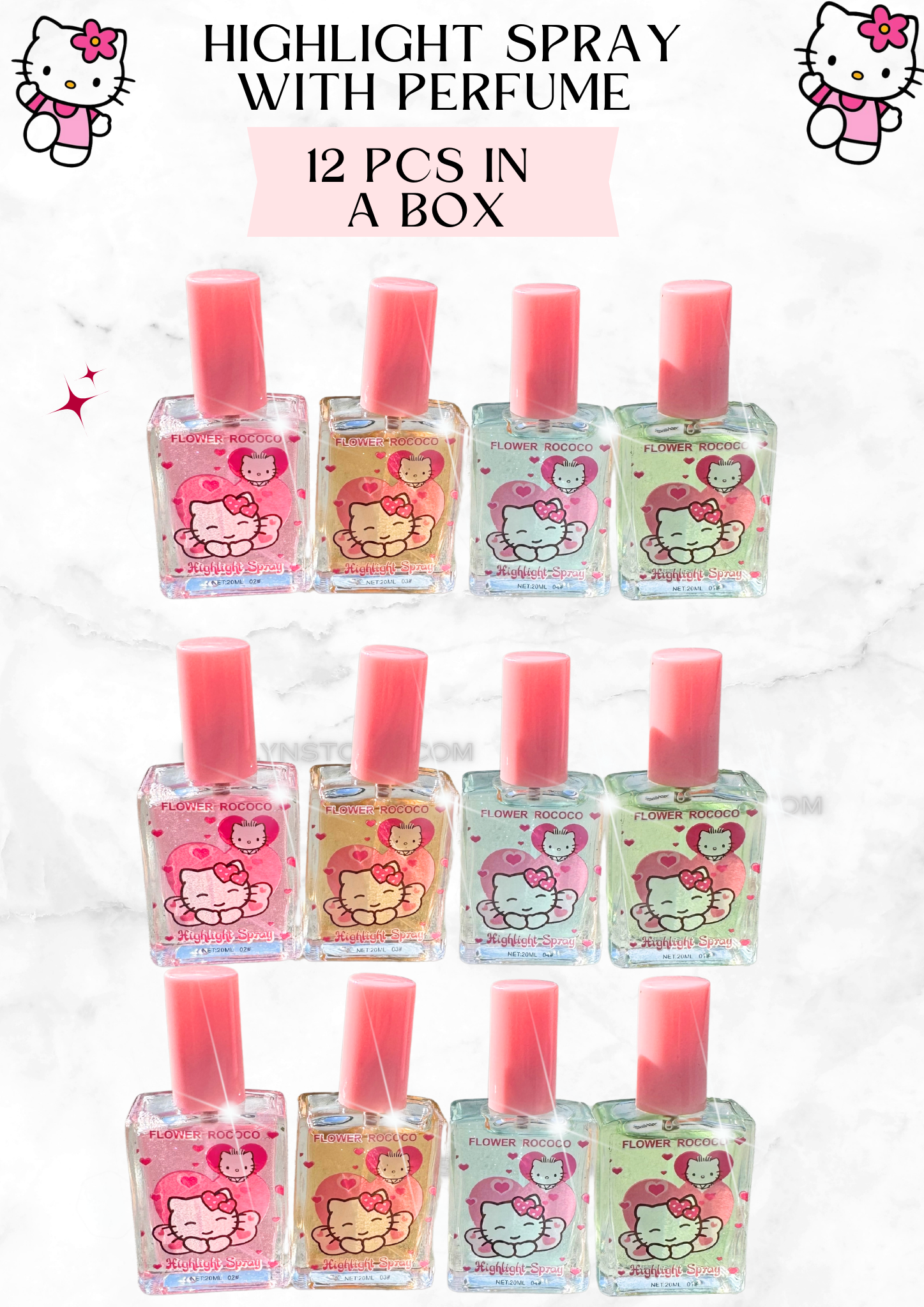 HELLO KITTY - spray & perfume highlight - with perfume -12 pc