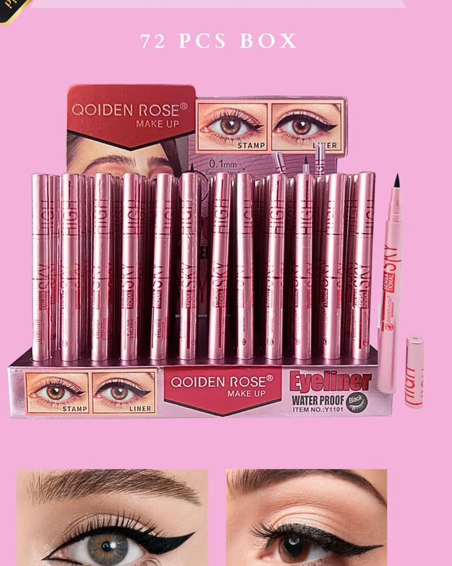 QOIDEN EYELINER WATERPROOF 72 PCS BOX # Y1101 - black color