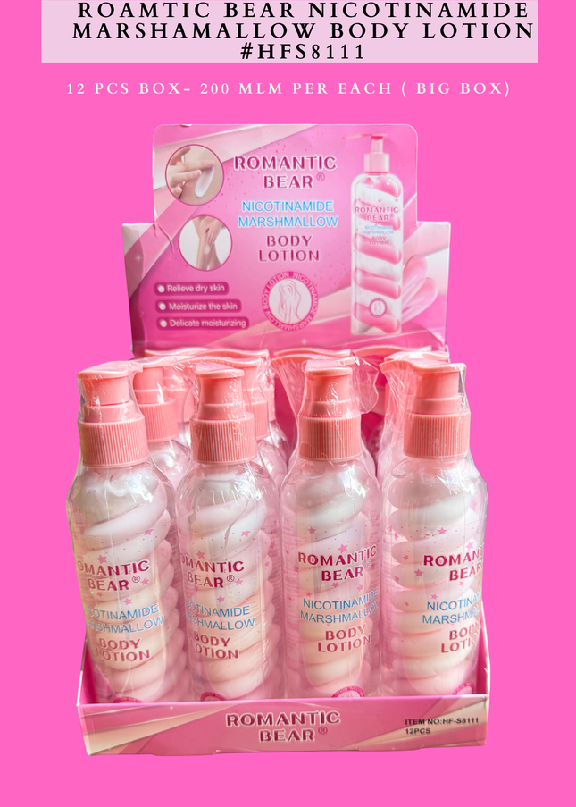 Roamtic bear nicotinamide marshamallow body lotion #Hfs8111 (200 ml ) - 12 pcs box
