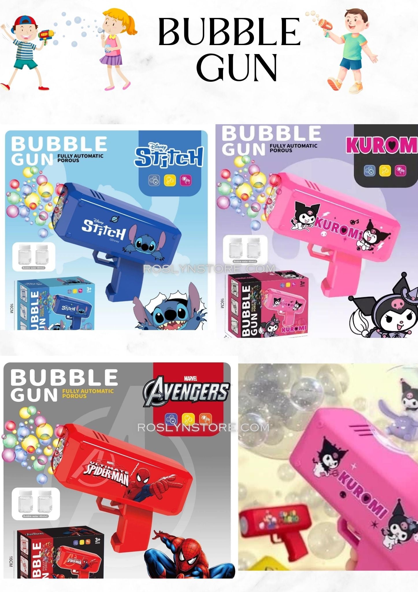 Cartoon bubble guns