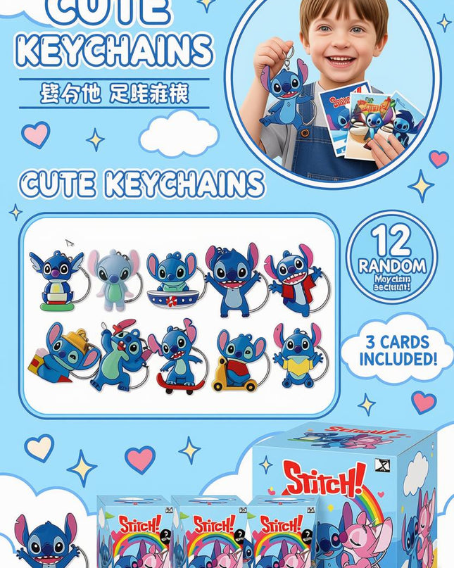 SURPRISE KEYCHAIN - 12 pcs box ( choose your favorite cartoon)