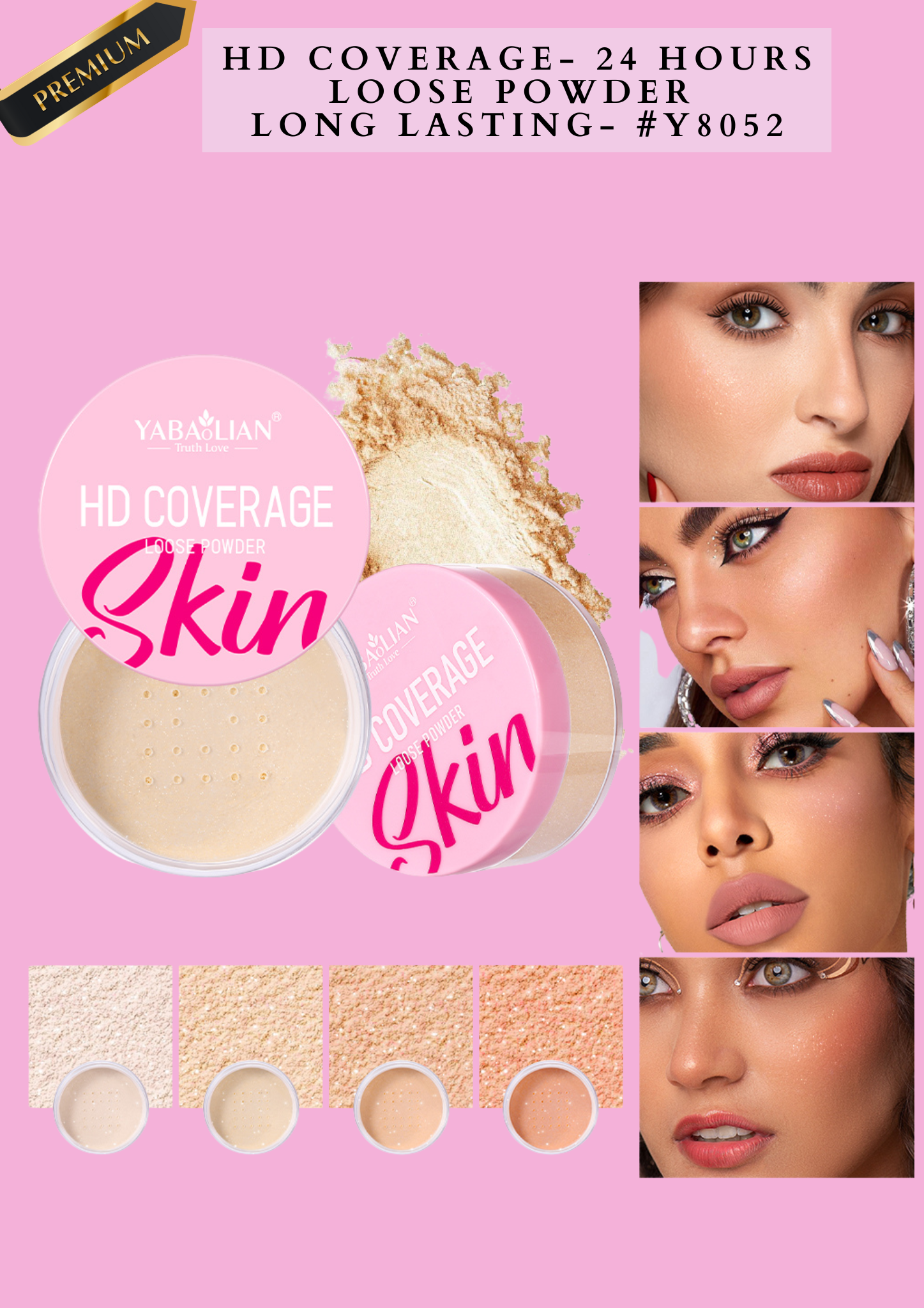 HD COVERAGE - 24 HOURS LOOSE POWDER LONG LASTING- #Y8052 ( 24 pcs box)