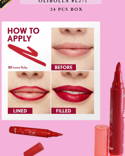 LIP STAIN MATTE OLIBOLLA #L271-( 24 PCS BOX) - Korean style lip tint