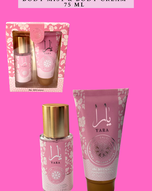 GIFT SET YARA PINK BODY MIST & BODY CREAM 75 ML