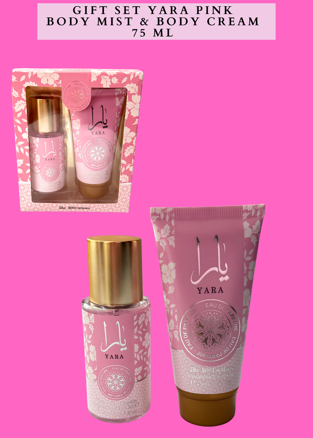 GIFT SET YARA PINK BODY MIST & BODY CREAM 75 ML
