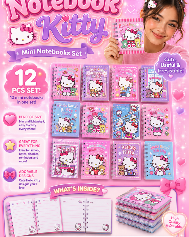 CAT NOTEBOOKS 12 PCS SET