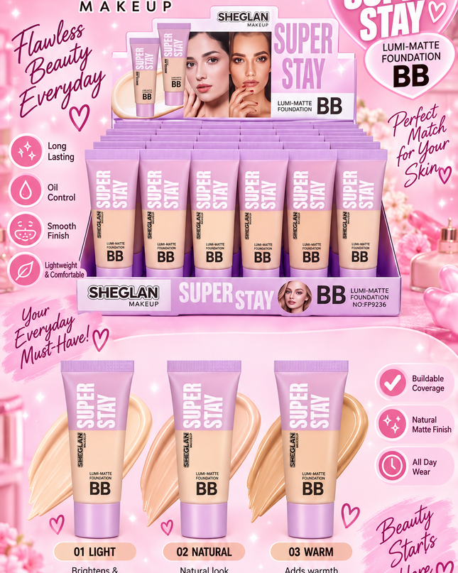SUPER STAY FOUNDATION  -SIHEGLAN MAKE UP. -24 PCS (L31)