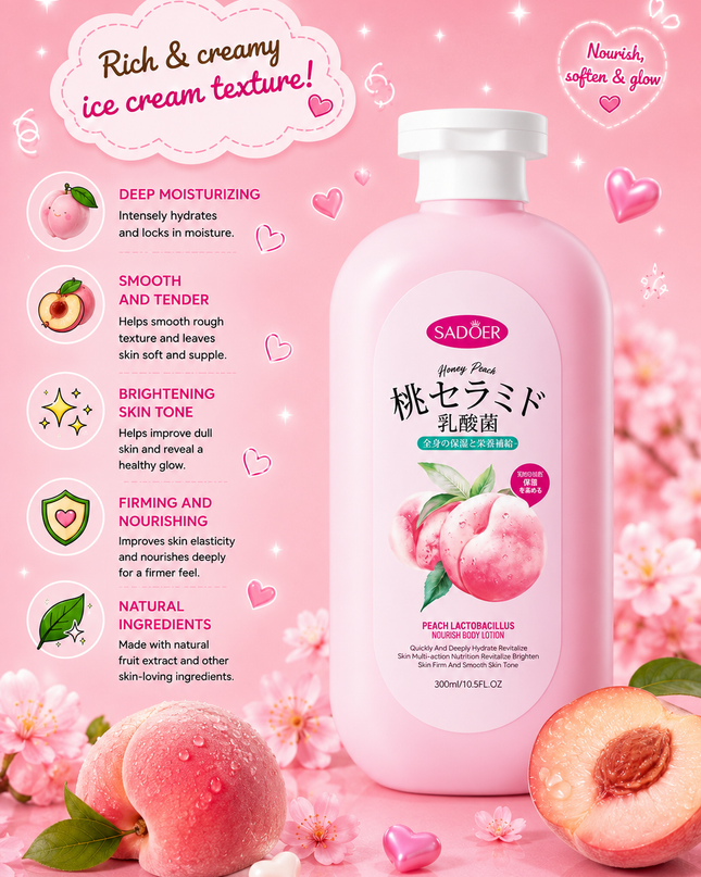 BODY LOTION - SADOER-  peach #2 - 300 ml