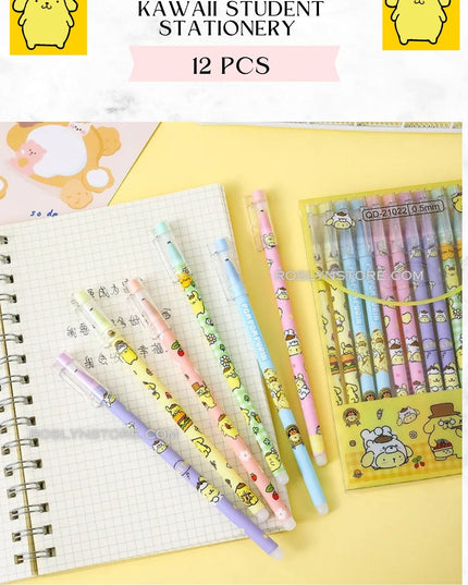 POMPOM ERASABLE PENS  -STUDENT STATIONERY (12 PCS box)