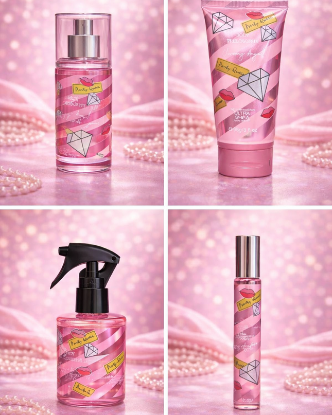 SET PERFUME with gift box - 4  pcs - pink diamond - CHARMING ANGEL