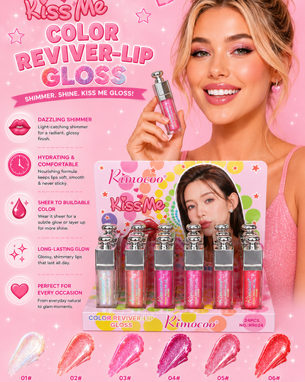 RIMOCOO LIPGLOSS SHIMMER - 24PCS box -#R9024