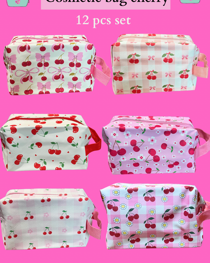 CHERRY COSMETIC-  WITH ZIPPER - 12 PCS SET