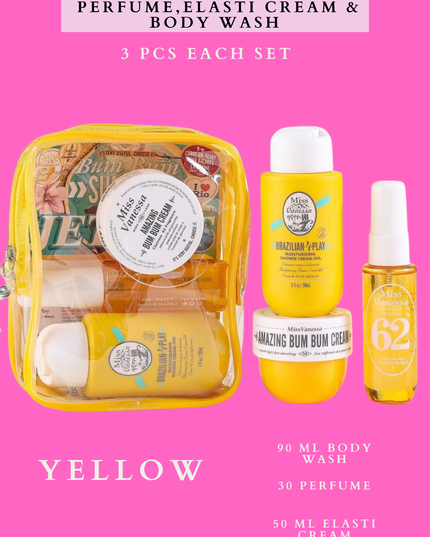 MISS VANESSA TRAVEL SET PERFUME, ELASTI CREAM & BODY WASH (BUNDLE 4 SET )- EACH SET HAVE 3 PCS