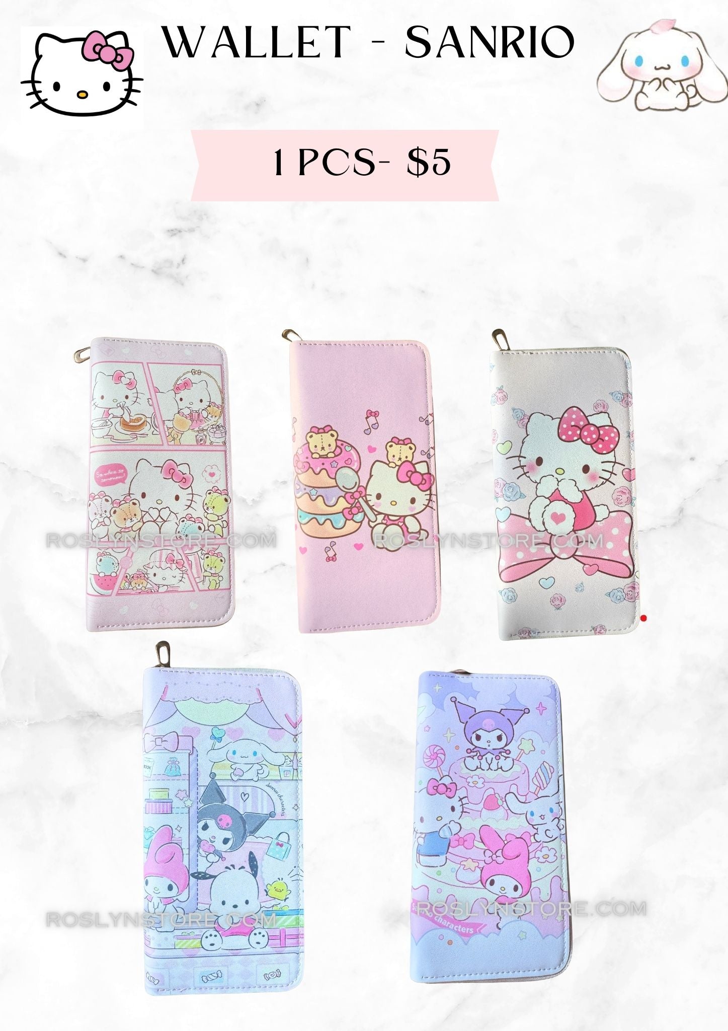 1 Random -SANRIO WALLET- receive any style 1 pcs