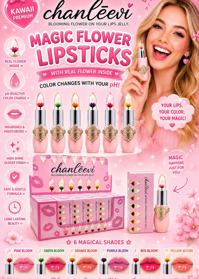 CHANLEEVI- MAGIC FLOWER LIPSTICK - 24 pcs box (#ch7231)
