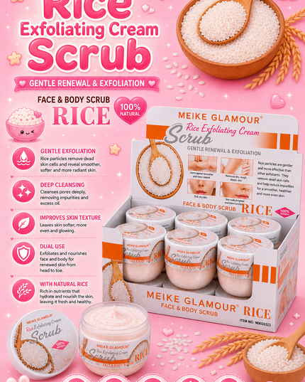 RICE SCRUB FOR BODY & FACE - 12 pcs box ( big sizes) MIKG0323