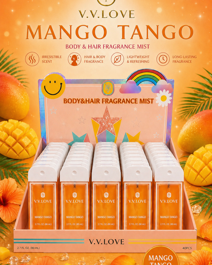 MANGO TANGO- BODY & HAIR FRAGRANCE MIST - Vv love ( 40 pcs box ) 80 ml per each