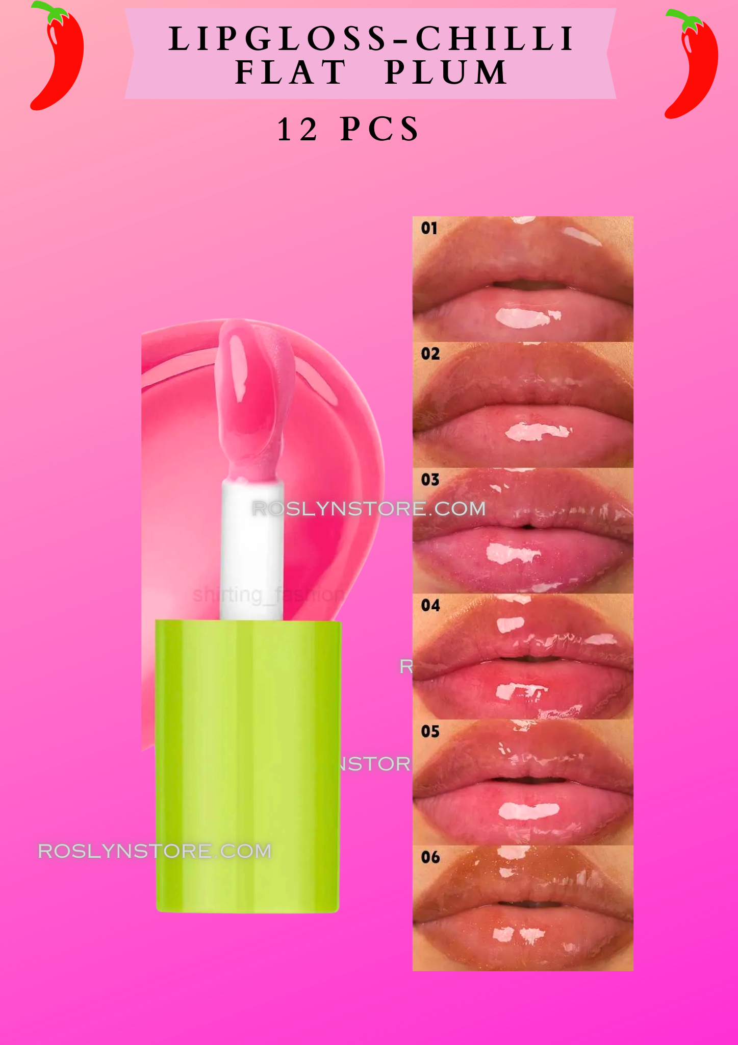 LIPGLOSS-CHILLI FLAT PLUM - 24 pcs