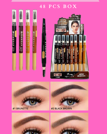 EYEBROW MECOW- WATERPROOF RETRACTABLE #HS1574 - 48 PCS BOX MECOW