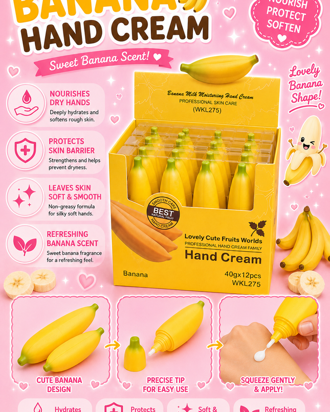 HAND CREAM BANANA- big size 12 pcs box -LOVELY - #WKL275