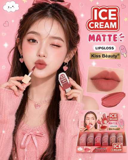 KISS BEAUTY- ICE CREAM MATTE - nude colors 24 pcs(  #70399)