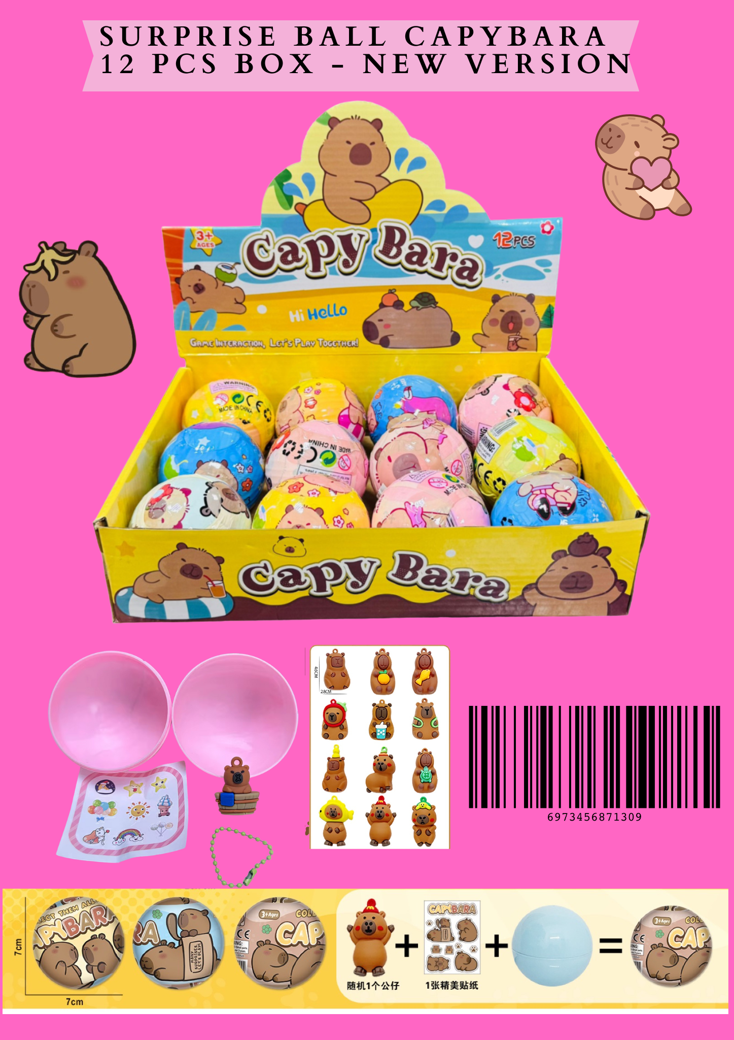 SURPRISE BALL CAPYBARA 12 PCS BOX - NEW VERSION