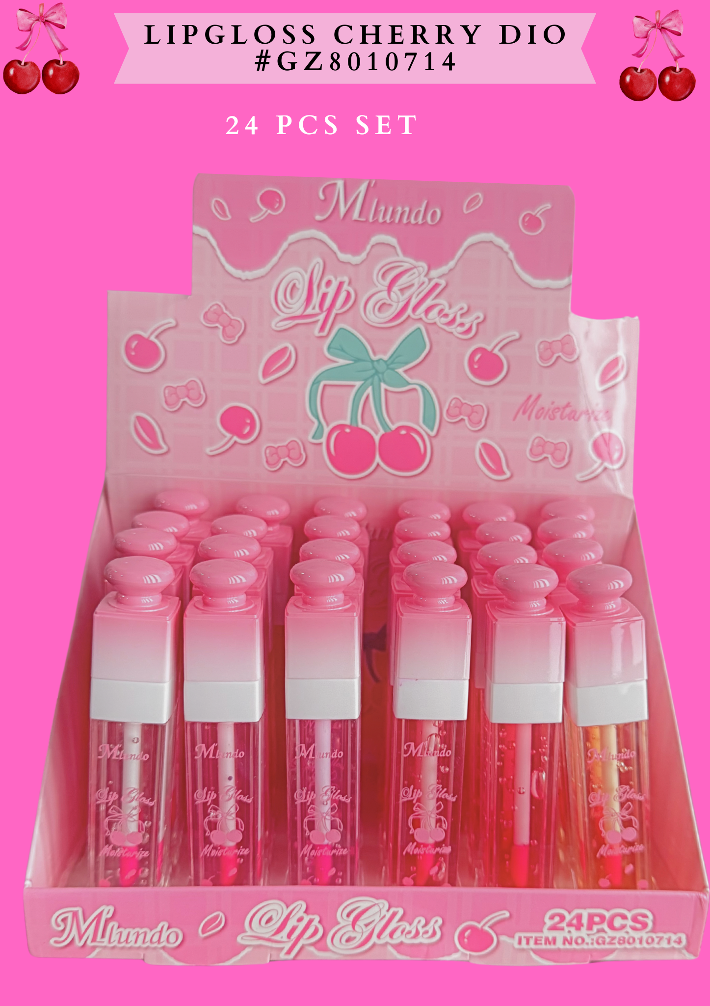 LIPGLOSS CHERRY DIO #GZ8010714 (24 PCS SET) magic