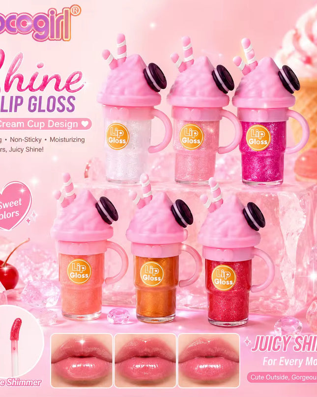 KOCOGIRL LIPGLOSS ice cream cup cookie- 24 pcs (KLG2088)