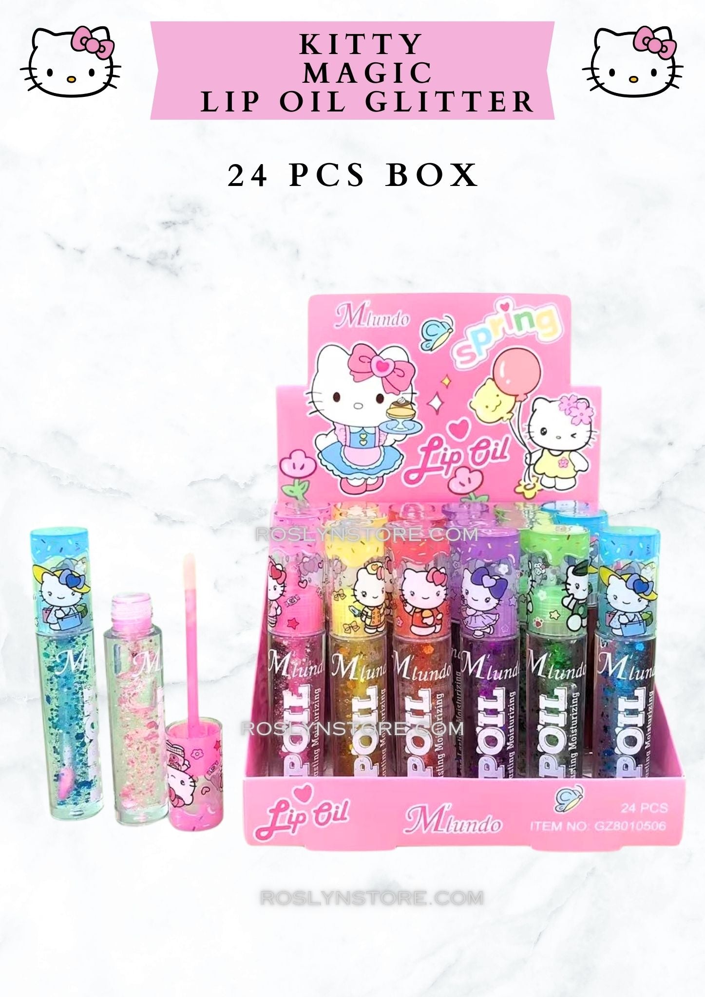 KITTY MAGIC LIP OIL GLITTER -24 PCS BOX