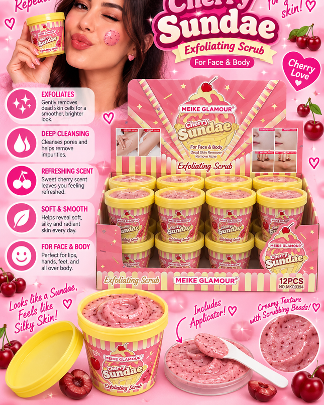 SUNDAE SCRUBS  CHERRY (12 PCS) (MKG0394) (C33)
