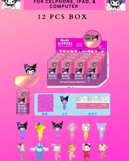 BLIND BOX - SANRIO VERSION #2 FOR CELPHONE, IPAD, & COMPUTER -12 PCS BOX