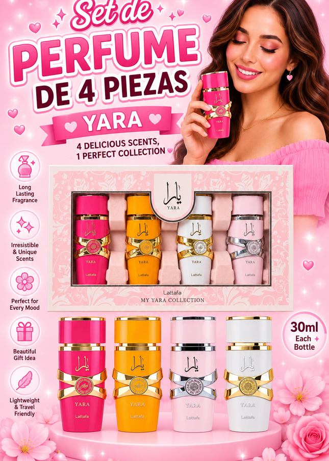 YARA SET PERFUME  4 pcs box - 30 ml per each