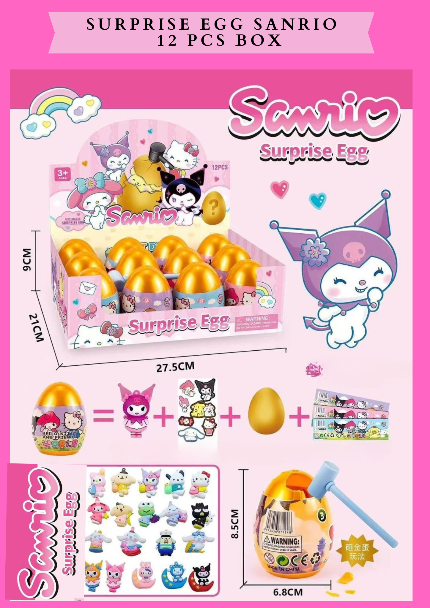 SURPRISE EGG SANRIO -12 PCS BOX