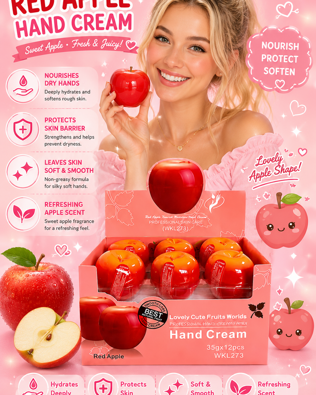 HAND CREAM APPLE- big size 12 pcs box -LOVELY - #WKL273