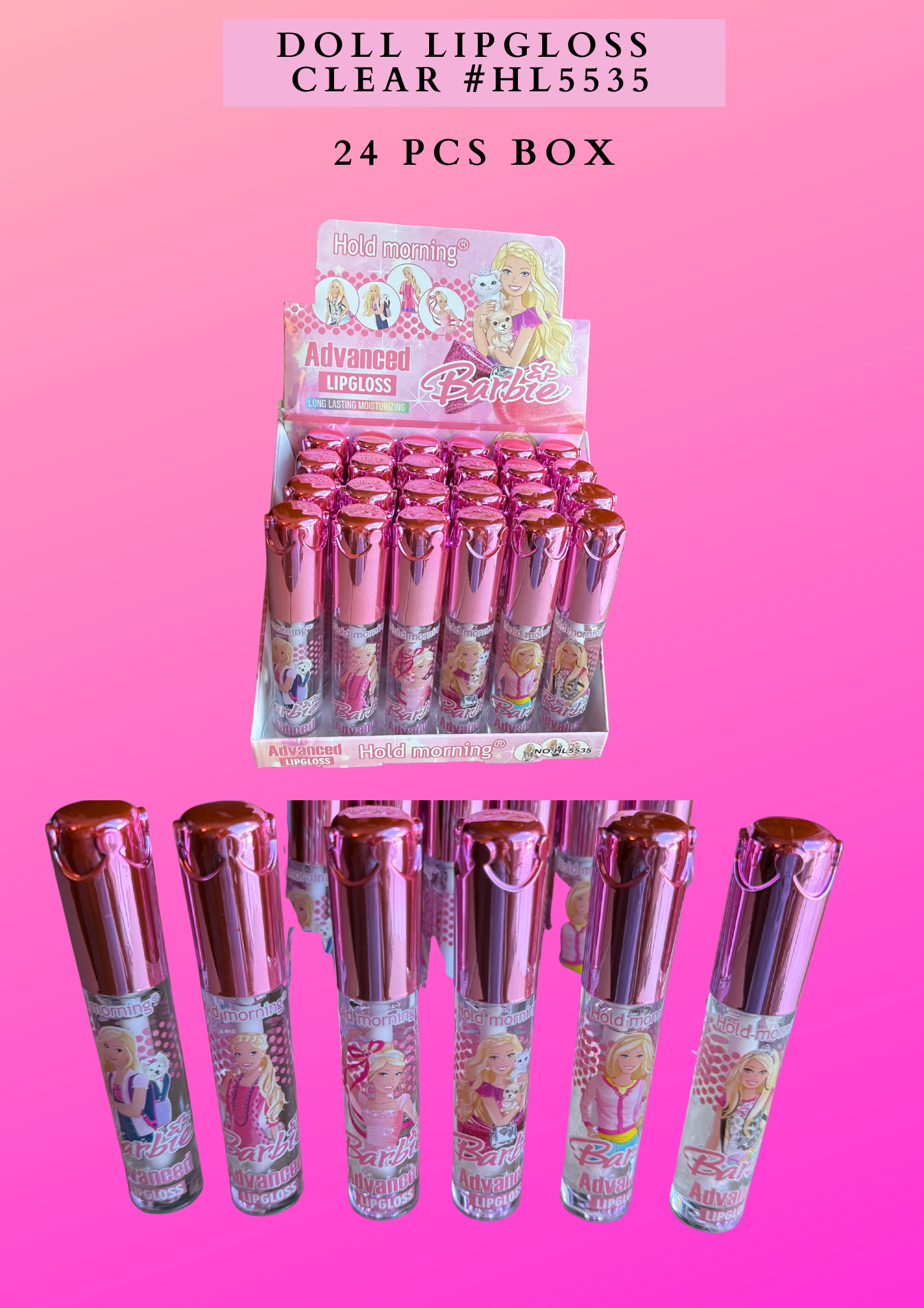 DOLL LIPGLOSS CLEAR #HL5535  -(24 PCS BOX)