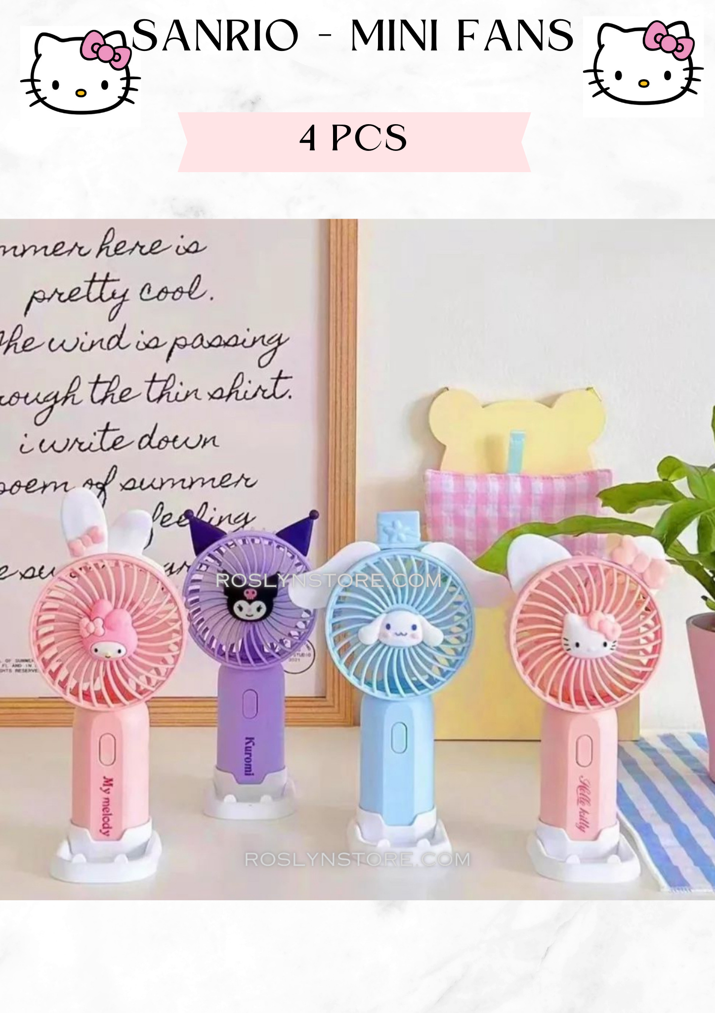 MINI FANS - SANRIO - 4 pcs