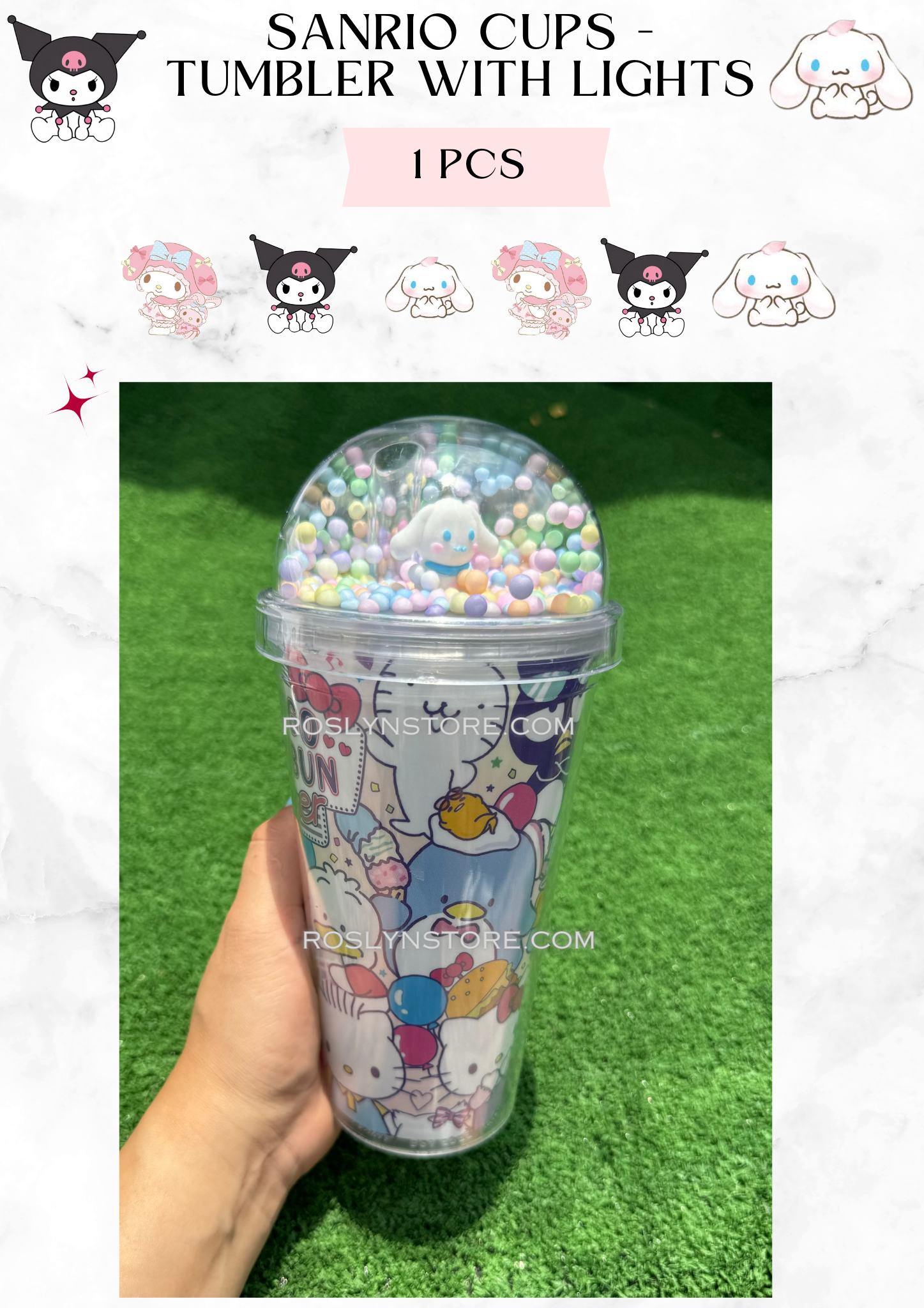 SANRIO - CUPS -TUMBLER- JUMBO SIZE- WITH LIGHTS (37)