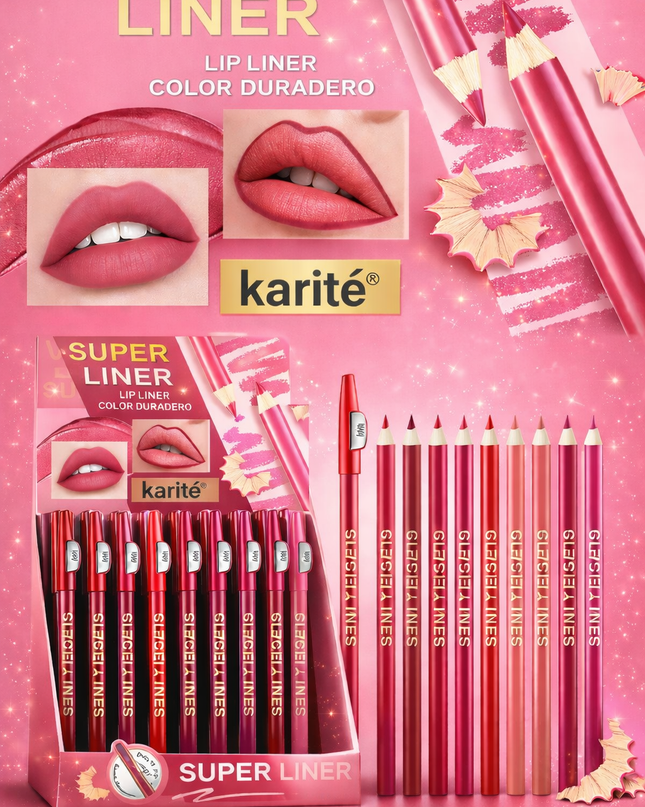 LIP LINER WITH SHARPENER- KARITE 48 pcs box