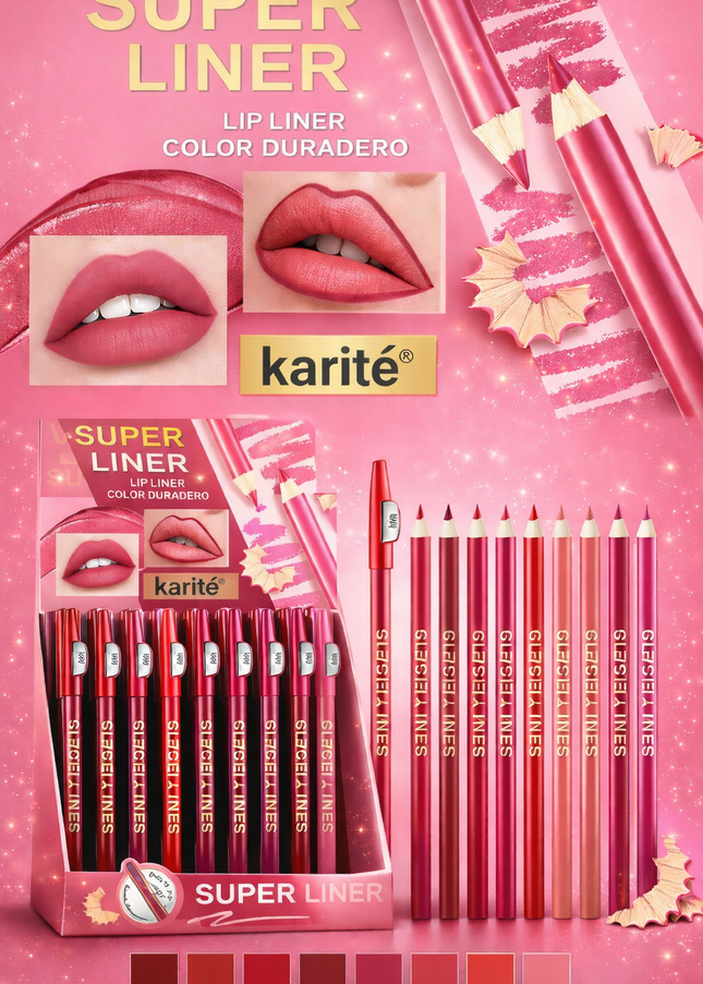 LIP LINER WITH SHARPENER- KARITE 48 pcs box