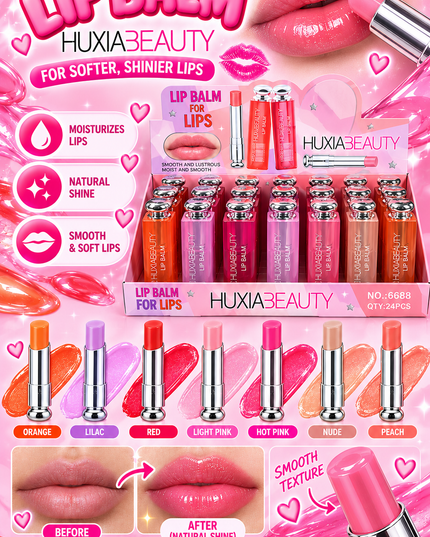 LIP BALM -HUXIA BEAUTY -(24 PCS BOX) (COD 6688)