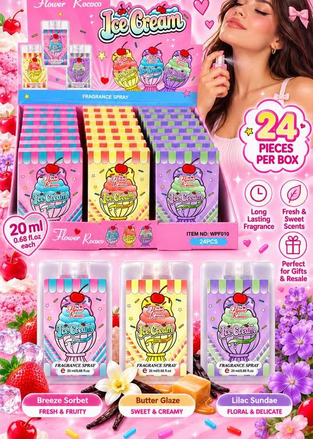 ICE CREAM PERFUME FLOWER ROCOCO- 20 ml- 24 pcs box
